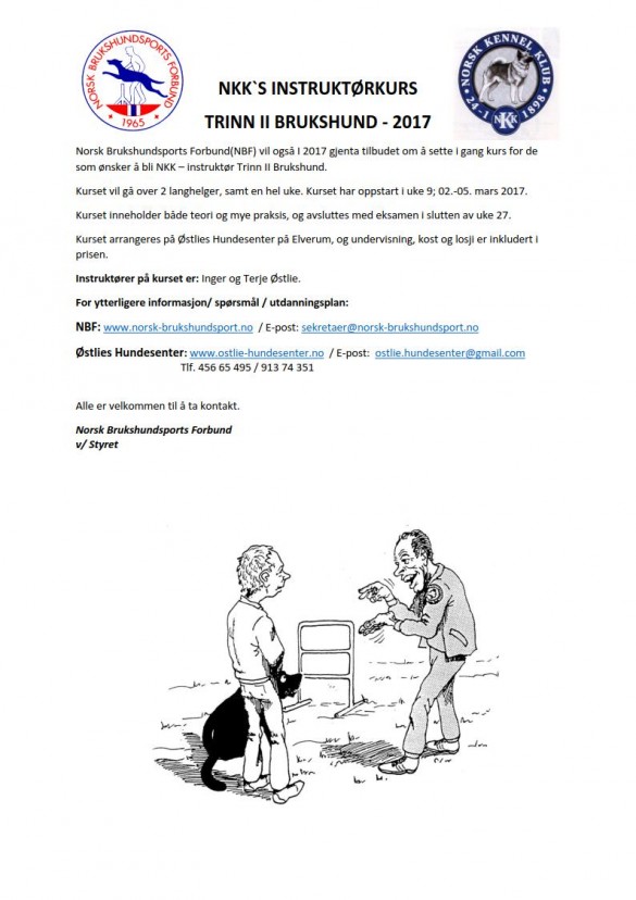 2016 NKKs instruktørkurs trinn 2 Brukshund