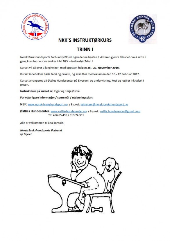 2016 NKKs instruktørkurs trinn 1