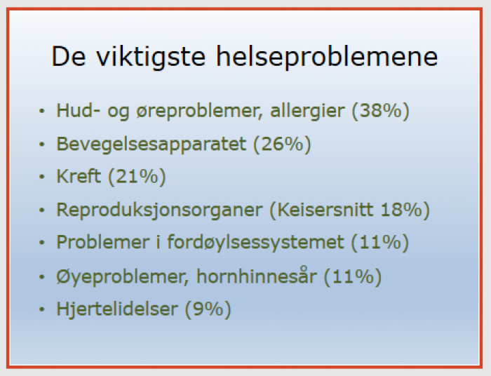 De viktigste helseproblemene