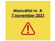 Minner om deadline for BN nr 4. 2021